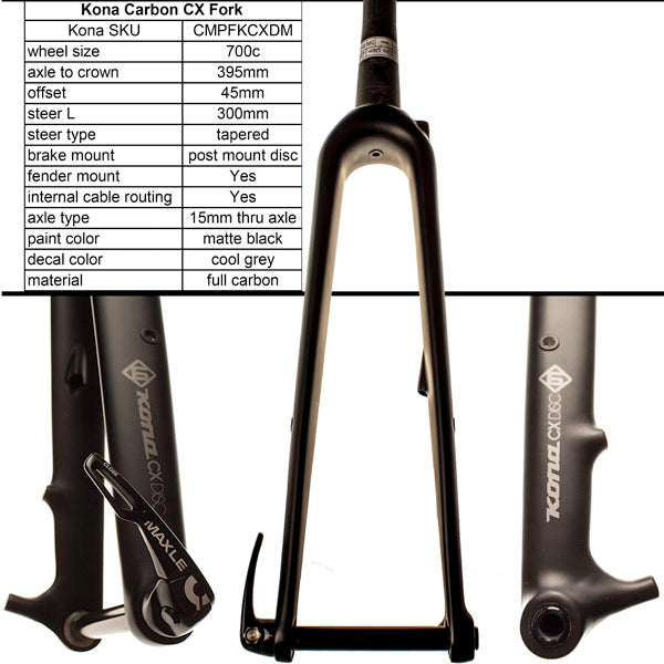 700c CX Fork Carbon 100 x 15mm Kona